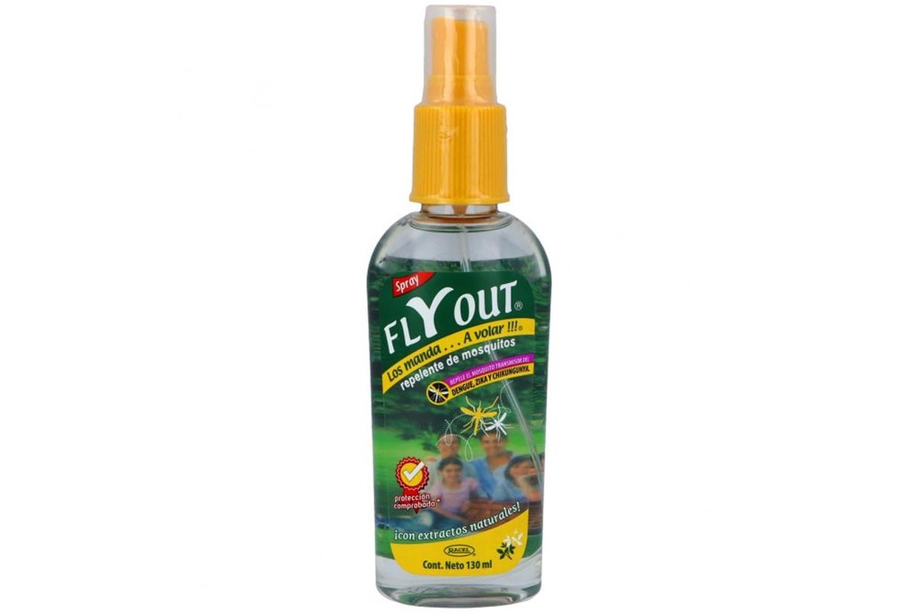 Repelente De Insectos Flyout Frasco Spray Con 130 Ml