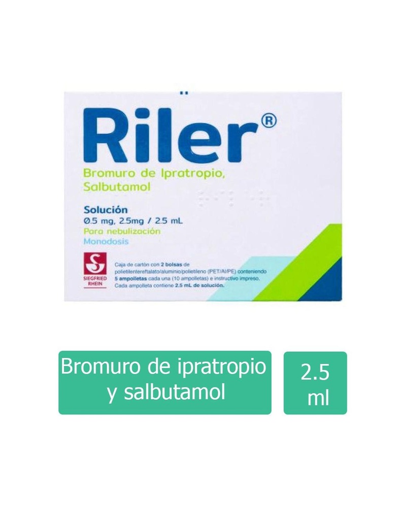 Riler 2.5 Mg/2.5 Ml Solución Para Nebulizador 2 Bolsas 