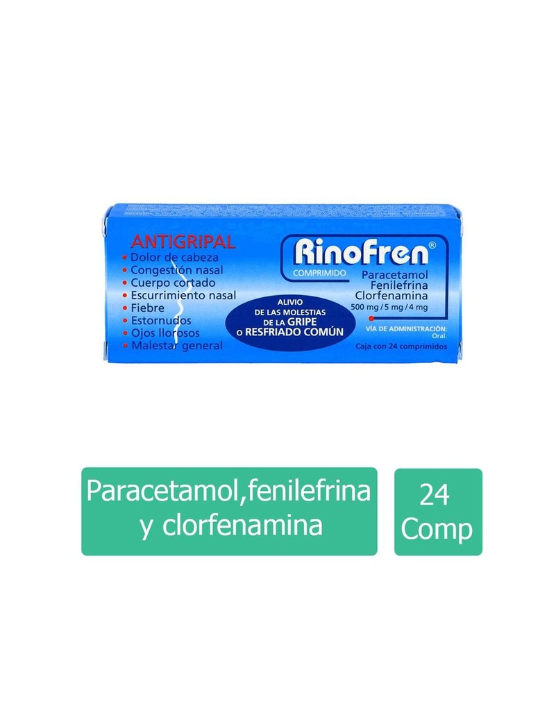Rinofren 500/5/4 Mg 24 Comprimidos 