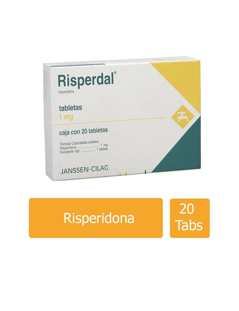 Risperdal 1 Mg 20 Tabletas 