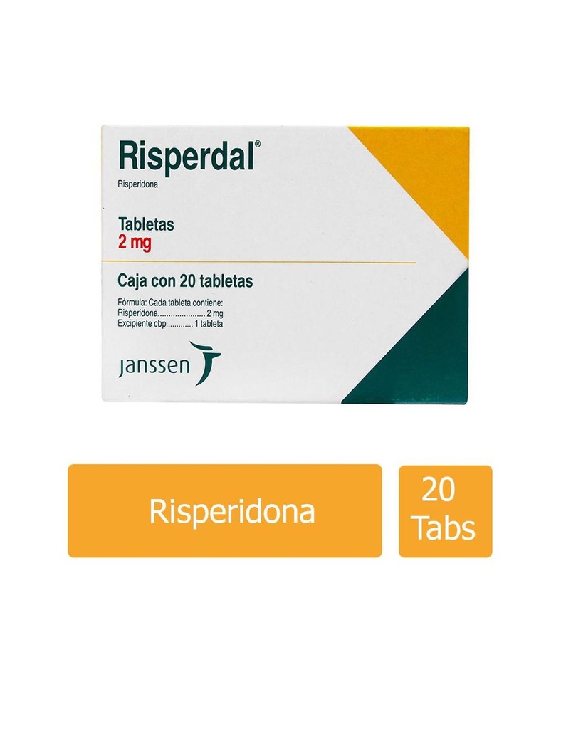 Risperdal 2 Mg 20 Tabletas 