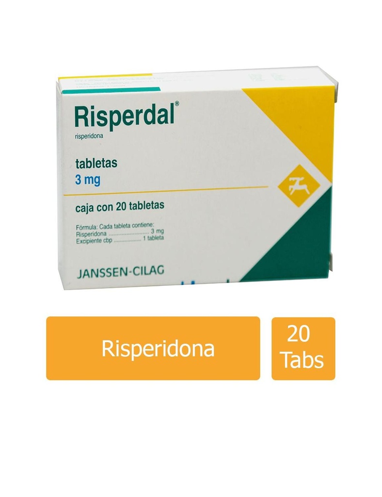Risperdal 3 Mg 20 Tabletas 