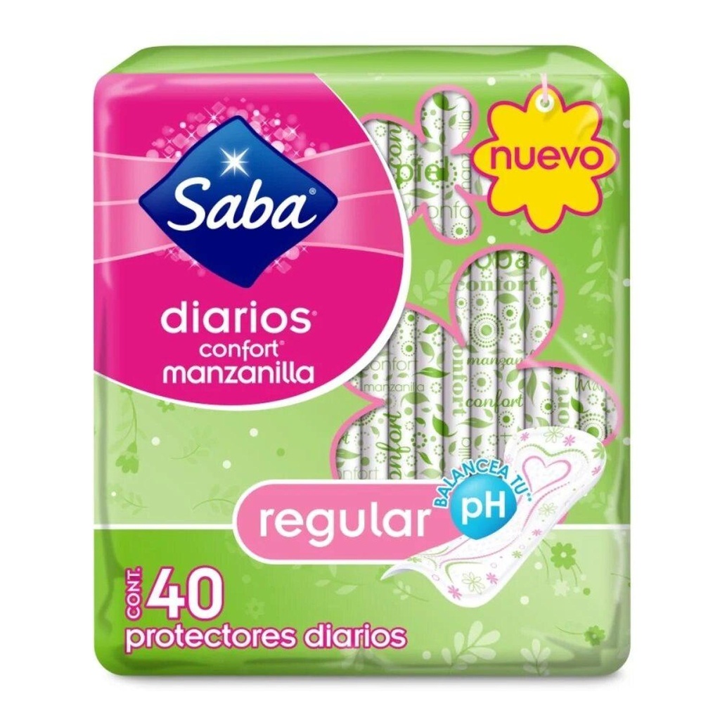 Protectores Saba Diarios Confort Manzanilla 40 Piezas 