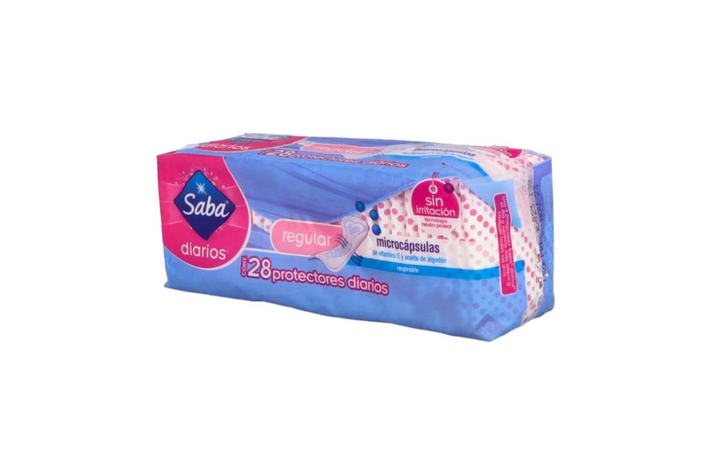 Protectores Saba Diarios Delicate Regulares 28 piezas 