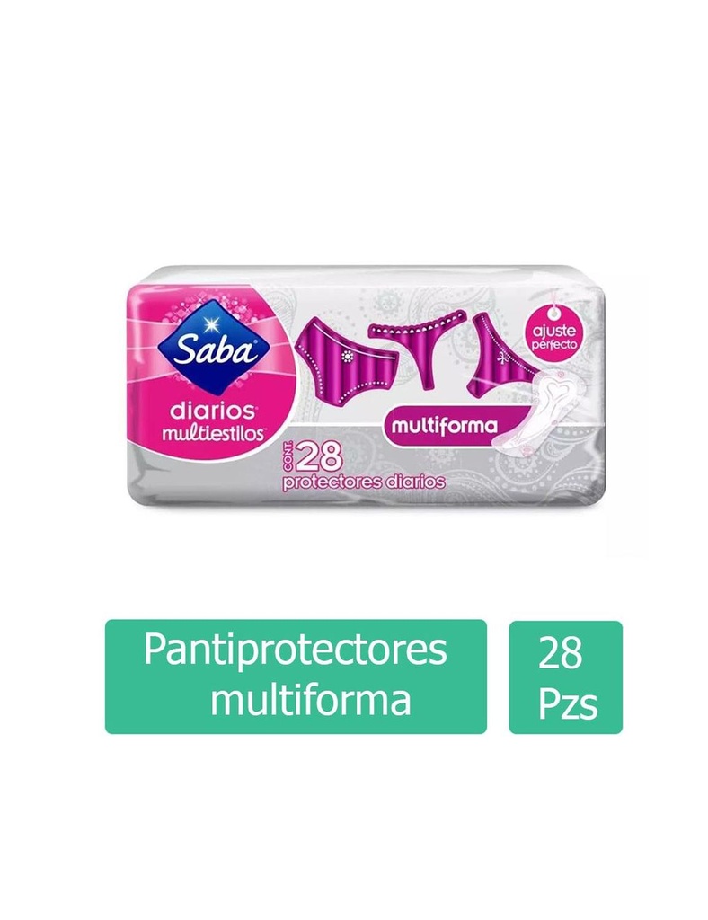 Protectores Saba Diarios Multiestilos Multiforma 28 piezas 