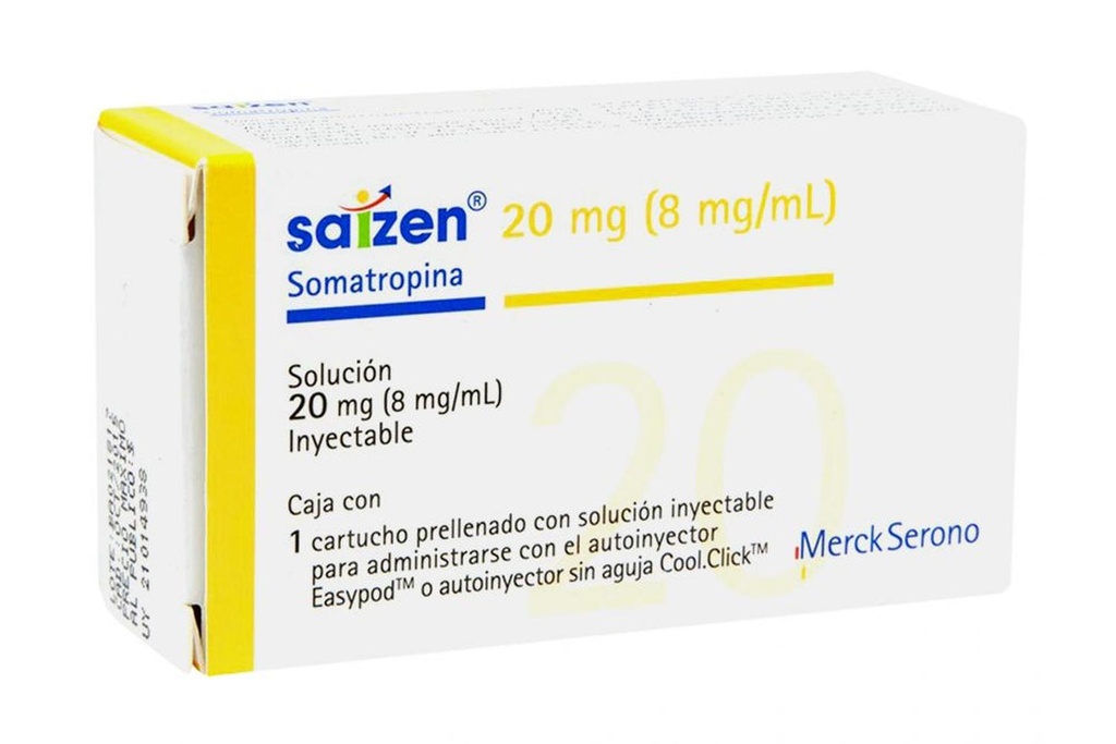 Saizen 20 Mg Sin Aguja 1 Cartucho 2.5 Ml 