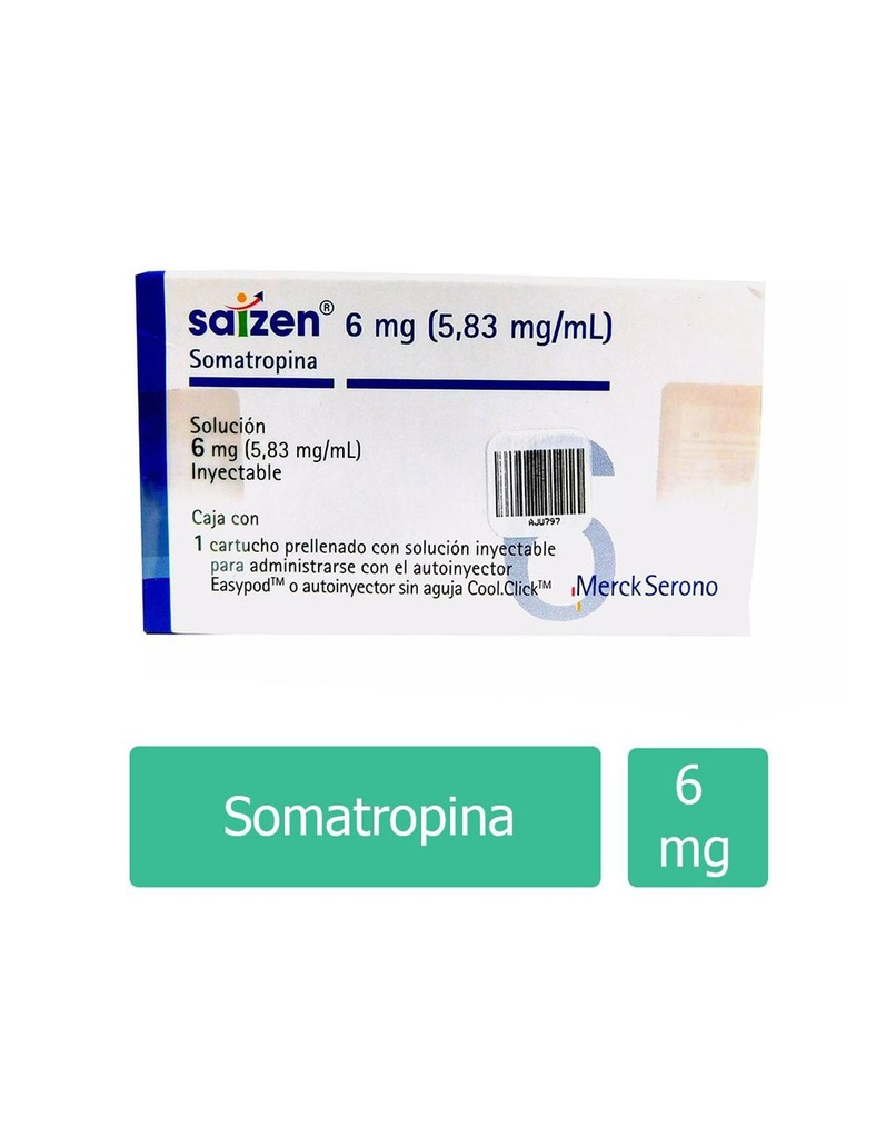 Saizen 6 Mg Solución Inyectable 1 Ml 