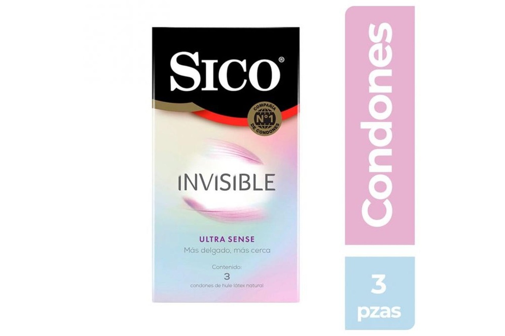 [7501685171113] Preservativo Sico Invisible Ultra Sense 3 Piezas 