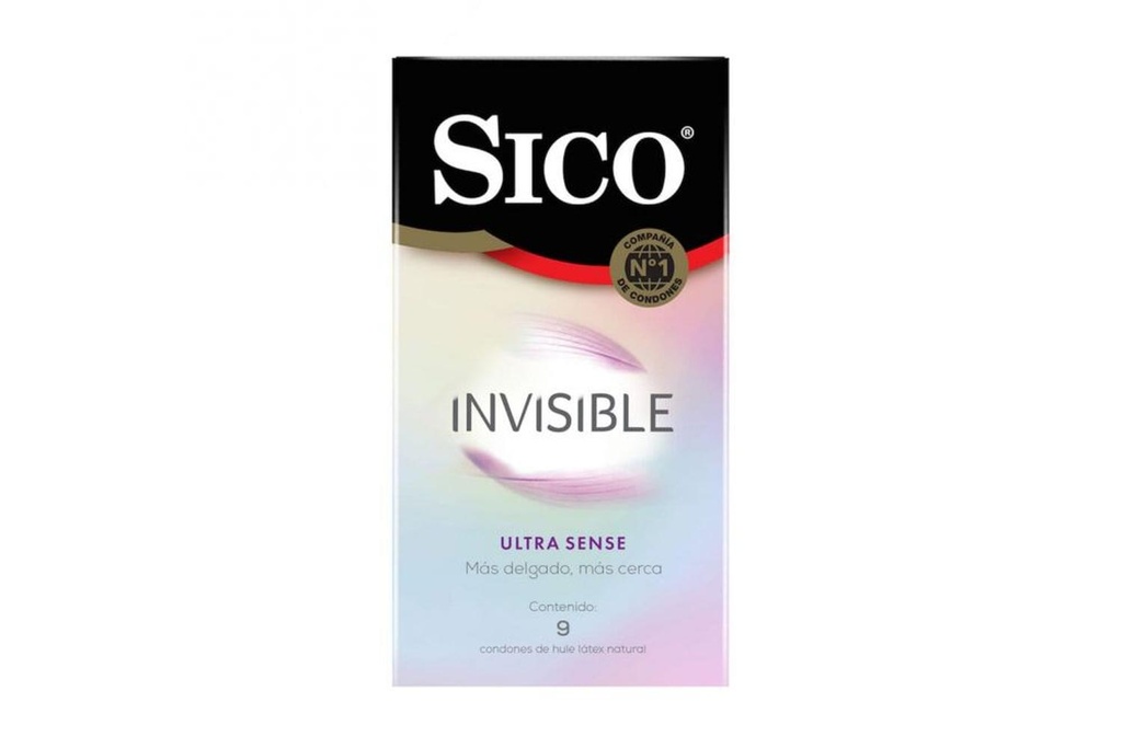 Preservativo Sico Invisible Ultra Sense 9 Piezas 