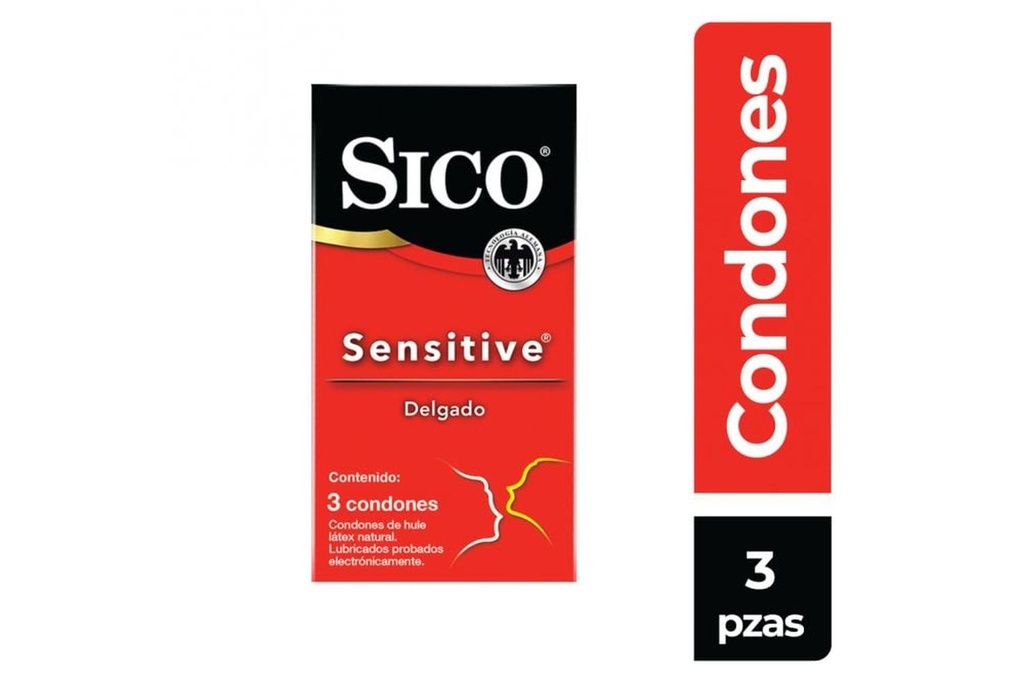 [7501058368126] Preservativo Sico Sensitive Delgado 3 Piezas 