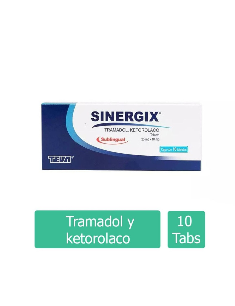 Sinergix Sublingual 25/10 Mg 10 Tabletas 