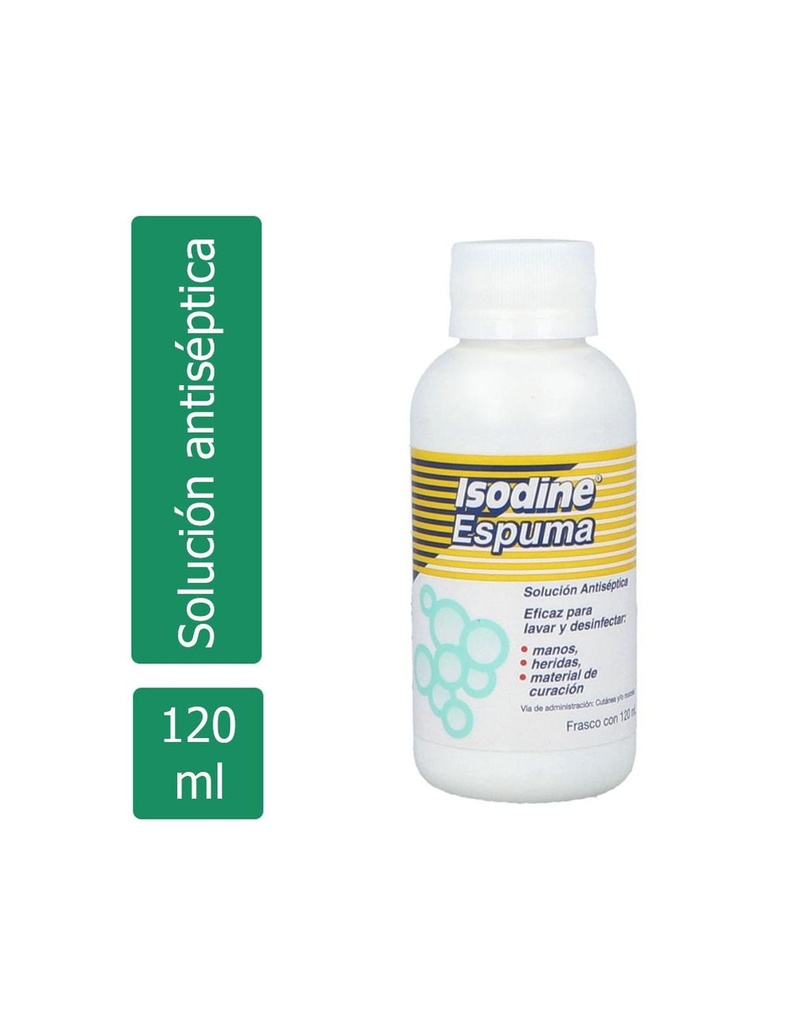 Isodine Espuma Solución Antiséptica Frasco 120 Ml 