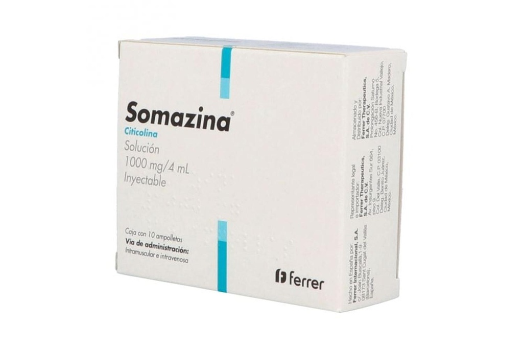 Somazina 1000 Mg Solución 10 Inyectables 4 Ml 