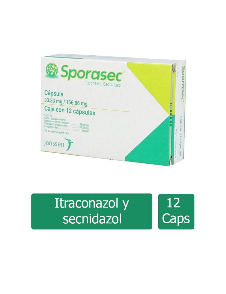 Sporasec 33.3/166.6 Mg 12 Cápsulas 