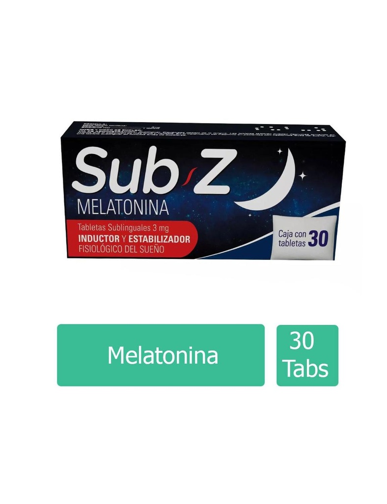 Sub-Z 3 Mg 30 Tabletas Melatonina