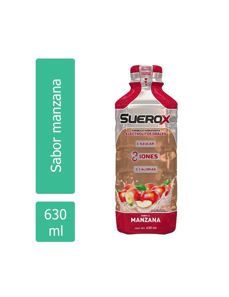 Suerox 8 Iones De Manzana Botella Con 630 Ml