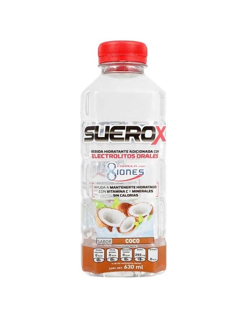 Suerox 8 Iones Electrolito Oral Sabor Coco Con 630 Ml