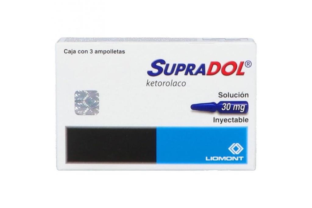 Supradol 30 Mg Solución Inyectable 3 Ampolletas 1 Ml 