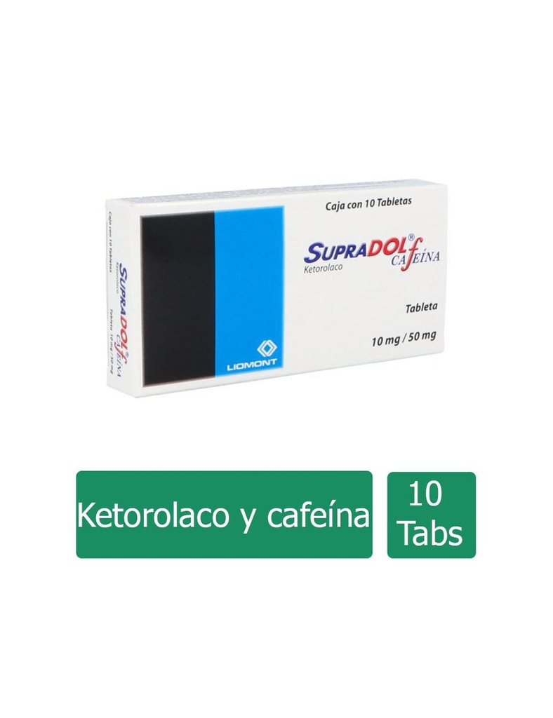 Supradol Cafeina 10/50 Mg 10 Tabletas 