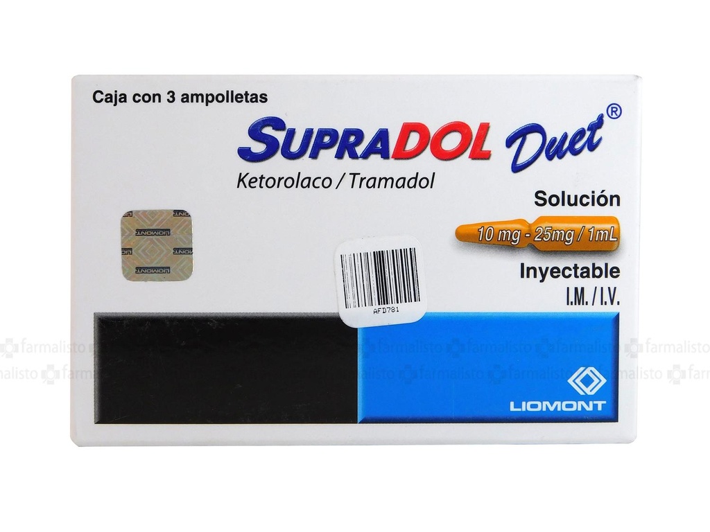 Supradol Duet 10/25 Mg Solución Inyectable 3 Ampolletas 1 Ml 