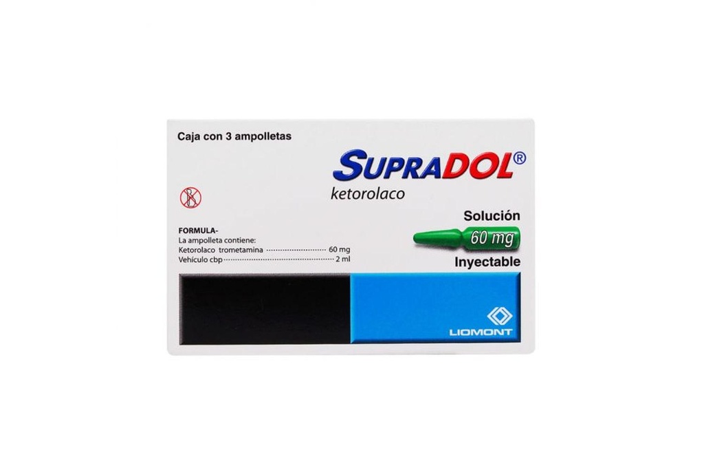 Supradol 60 Mg Solución Inyectable 3 Ampolletas 2 Ml 