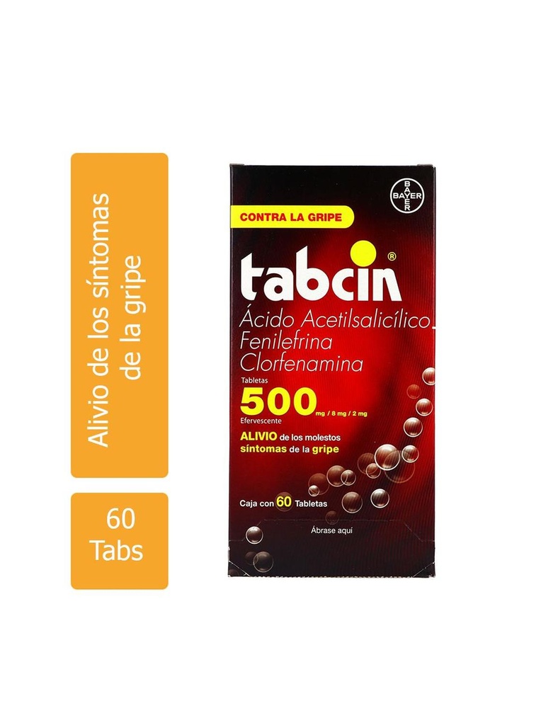 Tabcin 500 Mg Efervecentes 60 Tabletas 