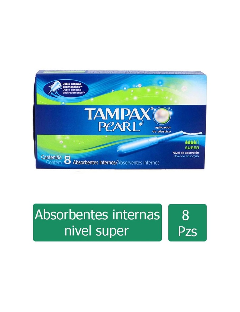 Tampones Tampax Pearl Super Abundante 8 Piezas 