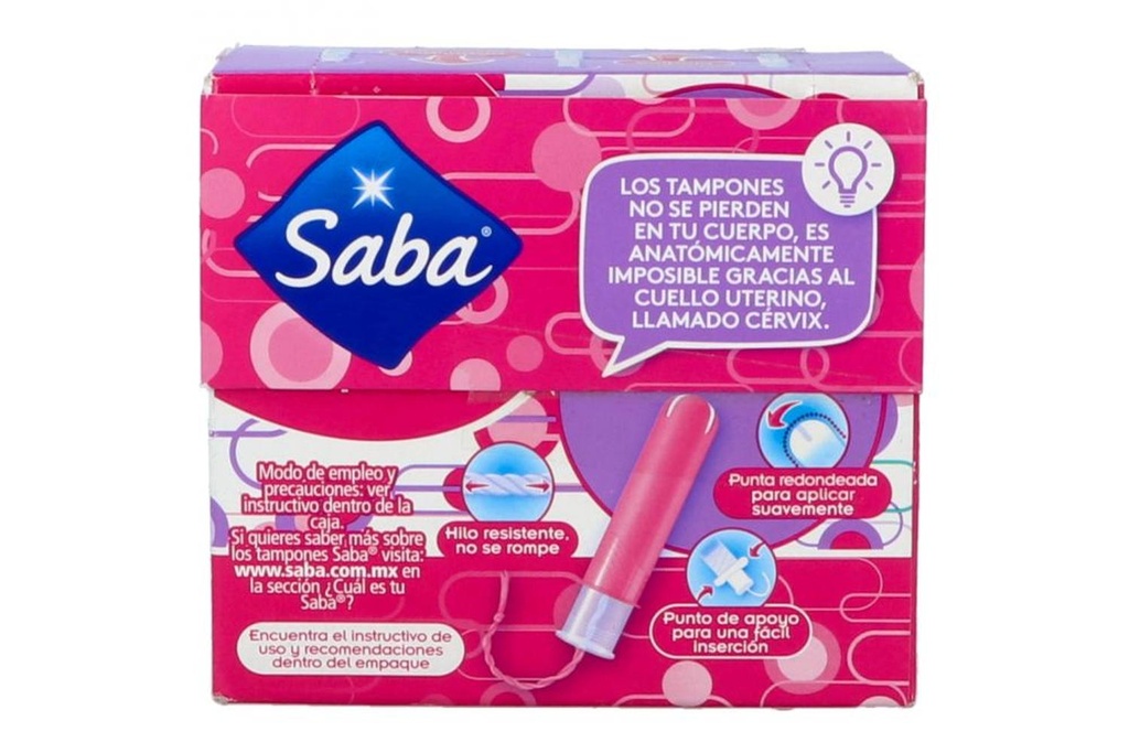 Tampones Saba Súper Plus con Aplicador Compacto 10 pzas 