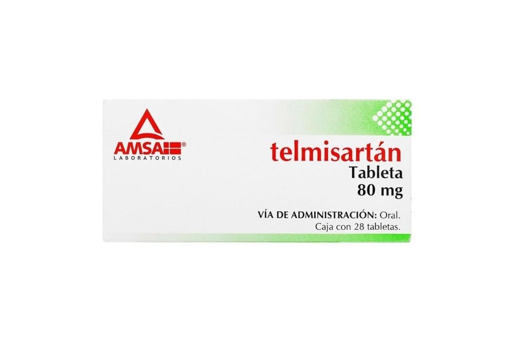 Telmisartán 80 Mg 28 Tabletas Genérico Amsa 