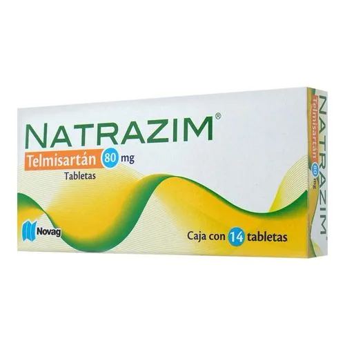 Natrazim Telmisartán 80 Mg 14 Tabletas Genérico Novag Inf 