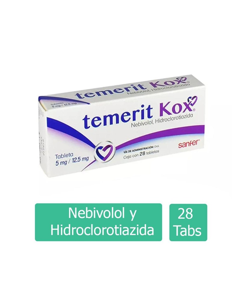 Temerit Kox 5 Mg / 12.5 Mg 28 Tabletas 