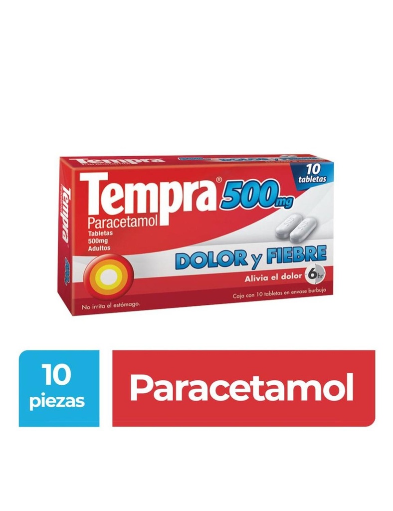 [7501095452116] Tempra Dolor Y Fiebre 500 Mg 10 Tabletas 