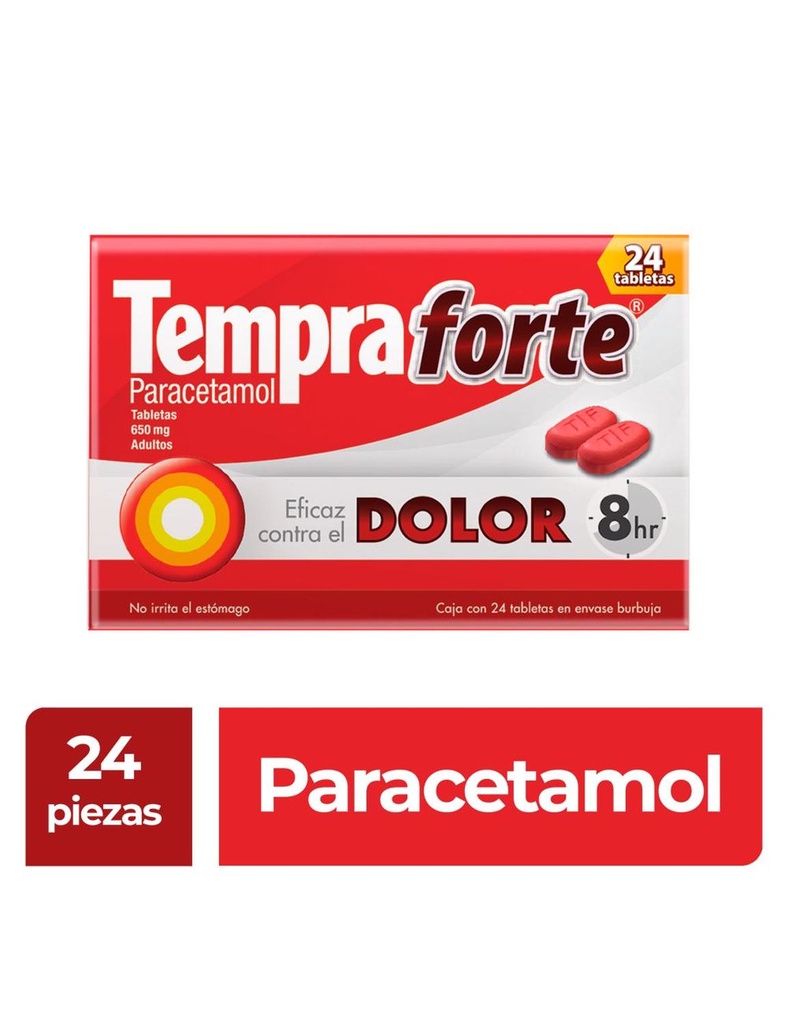 Tempra Forte Dolor 650 Mg 24 Tabletas 
