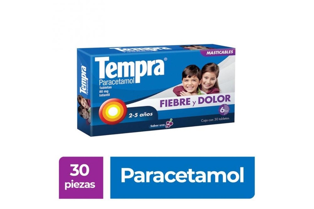 Tempra Uva 80 Mg 30 Tabletas Masticables 