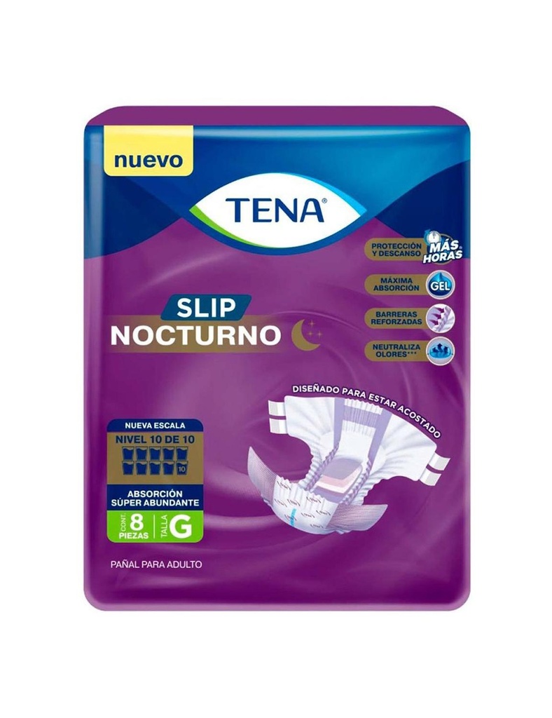 Pañales para Adulto TENA Slip Nocturno Talla:G 8 piezas 