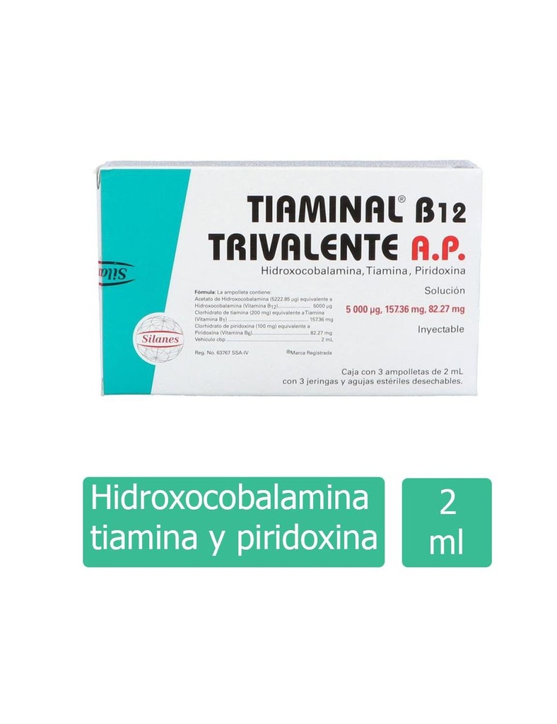 Tiaminal B12 Trivalente Ap Caja Con 3 Ampolletas De 2 Ml