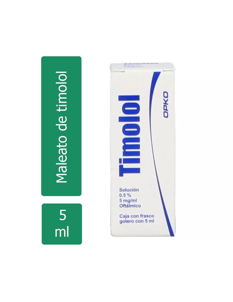 Timolol 0.50% Solución Frasco Gotero 5 Ml Genérico Opko 