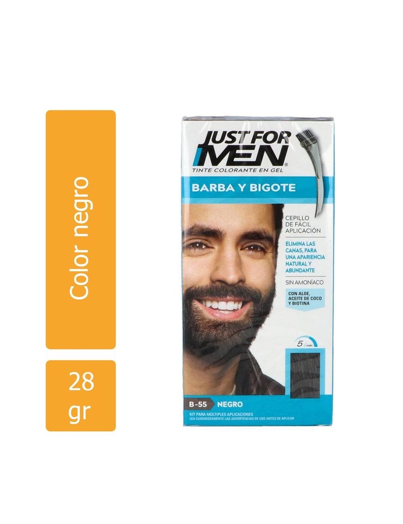 Tinte Just For Men Barba Y Bigote Negro 