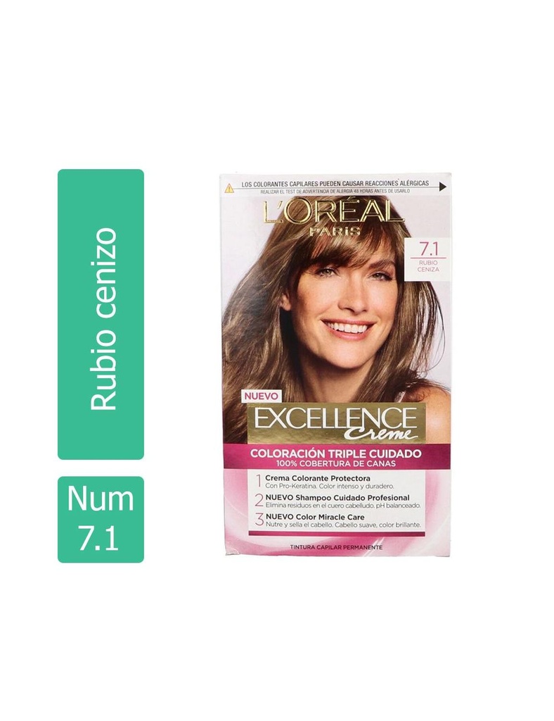 Tinte Imédia Excellence De L'Oréal Paris 7.1 Rubio Cenizo 