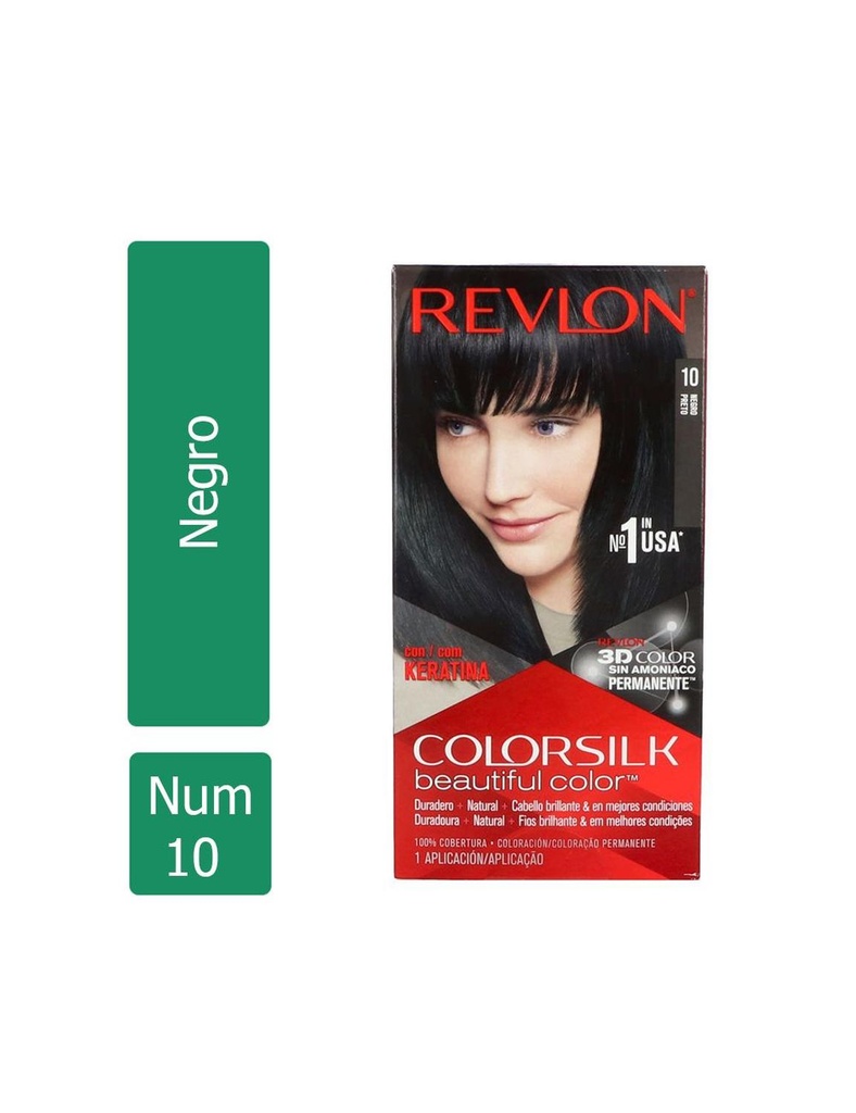 Tinte Revlon Colorsilk Negro Tono 10 130 Ml 