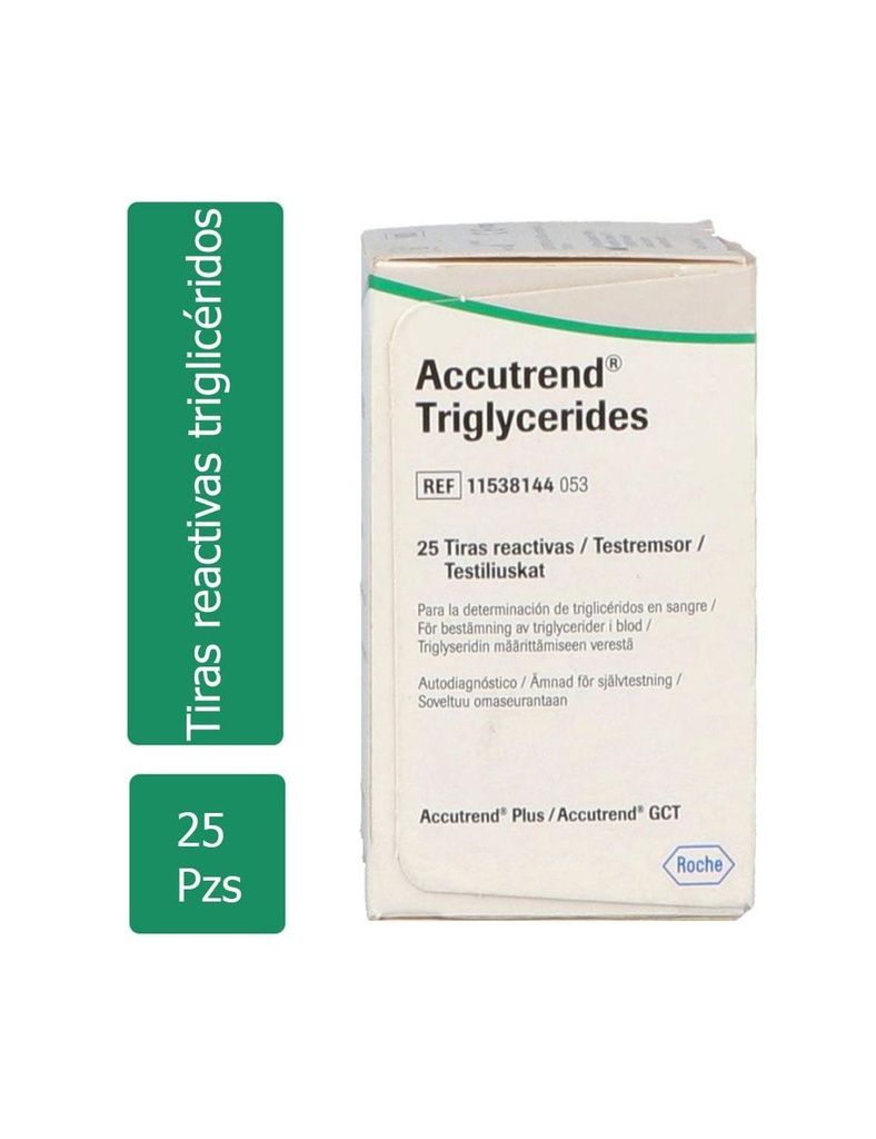 Tiras Reactivas Accutrend Triglicéridos 25 Piezas 