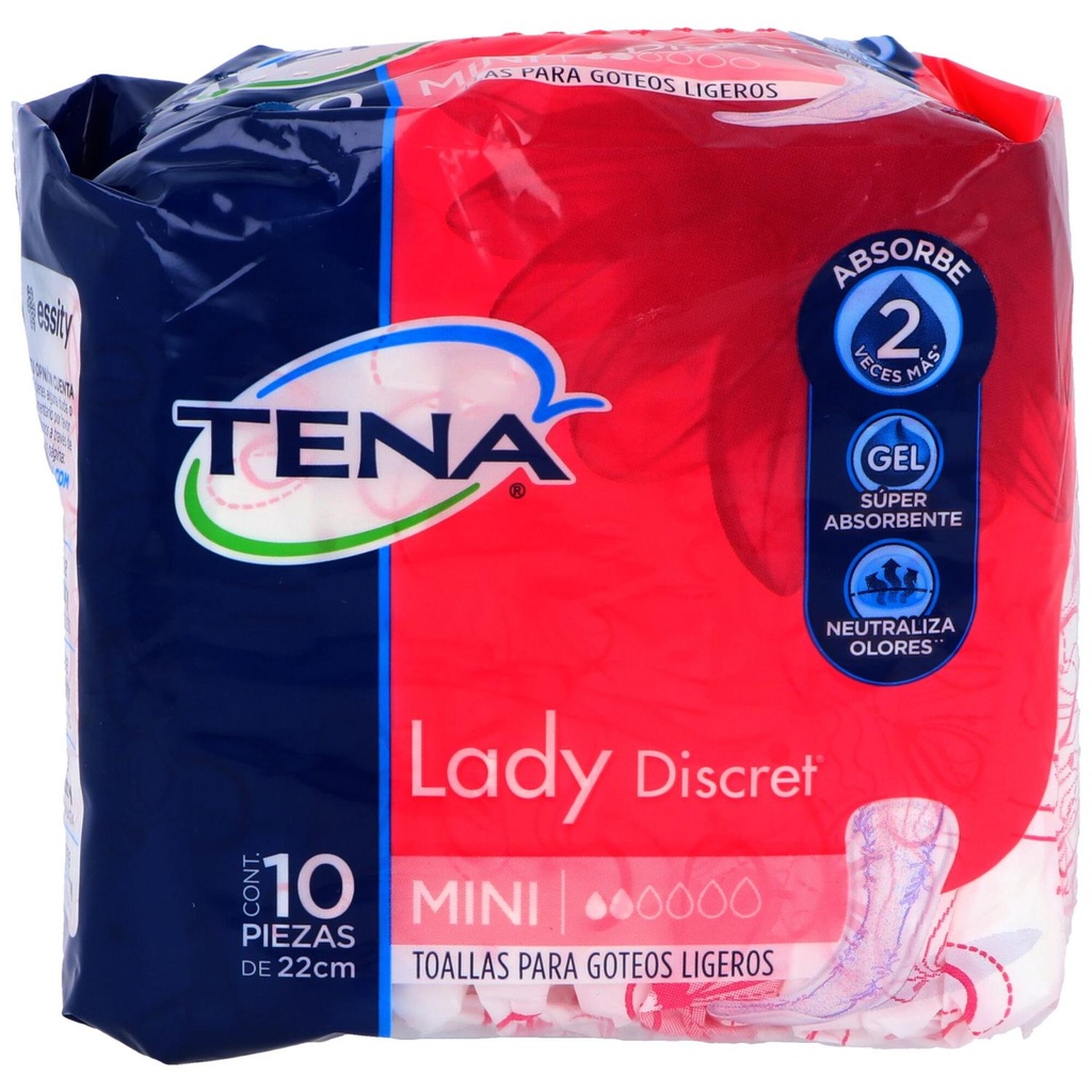 Toallas para incontinencia TENA Lady Discret Mini 10 piezas 