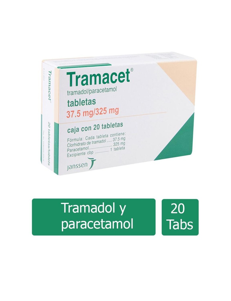 Tramacet 37.5/325 Mg 20 Tabletas 