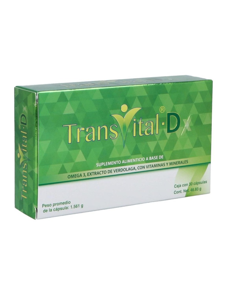 [7502235760276] Transvital D Suplemento Alimenticio 46.83 G 30 Cápsulas 