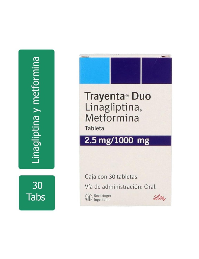 Trayenta Duo 2.5/1000 Mg 30 Tabletas 