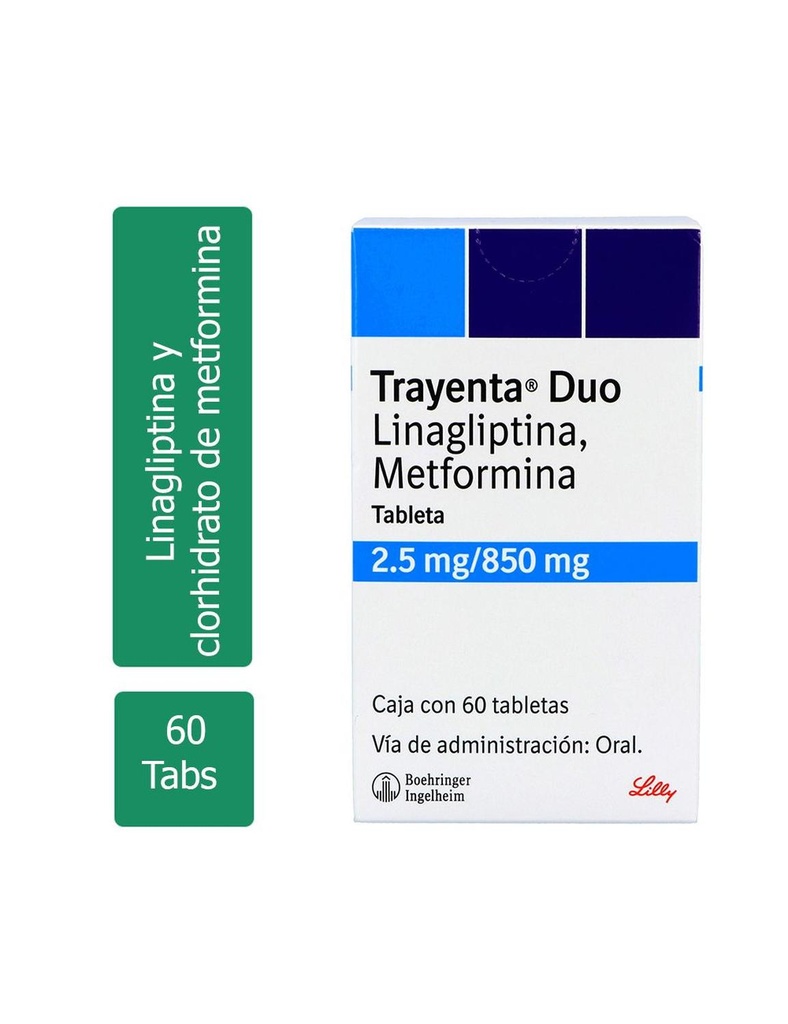 Trayenta Duo 2.5/850 Mg 60 Tabletas 