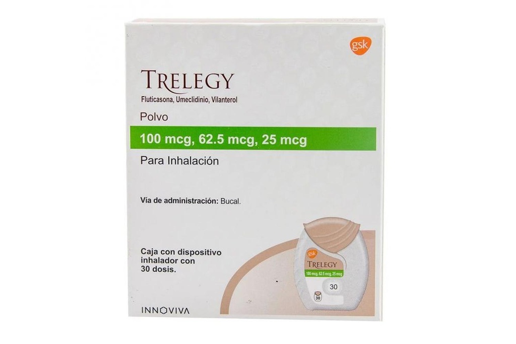Trelegy 100 Mcg Polvo Para Inhalación 30 Dosis 
