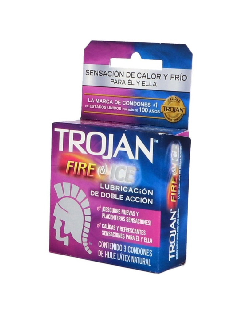 Trojan Fire & Ice Caja Con 3 Condones