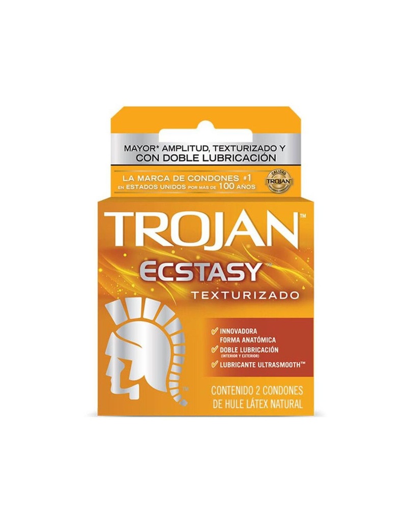 [7501080952133] Preservativo Trojan Ecstasy Texturizado 2 Condones 