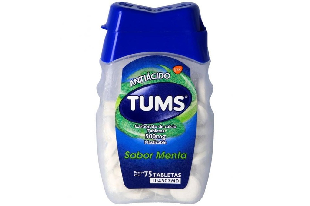 Tums Menta 500 Mg 75 Tabletas 